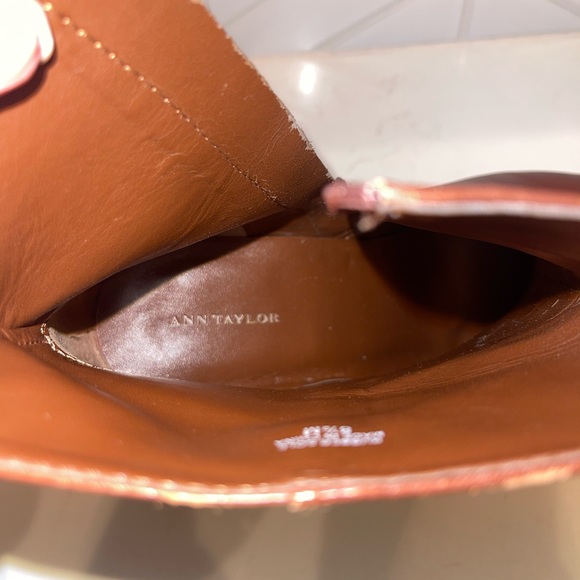 Ann Taylor Leather Tallulah Zip Up Booties in Modern Saddle 3.5 inch Heel - Picture 16 of 16